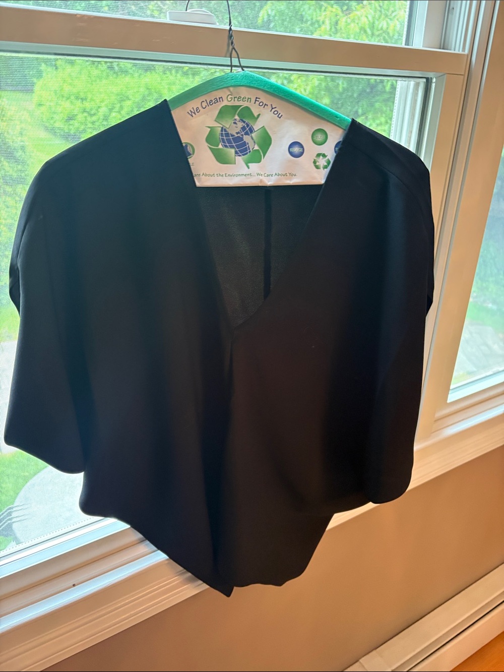Express Black V-Neck Boxy Blouse